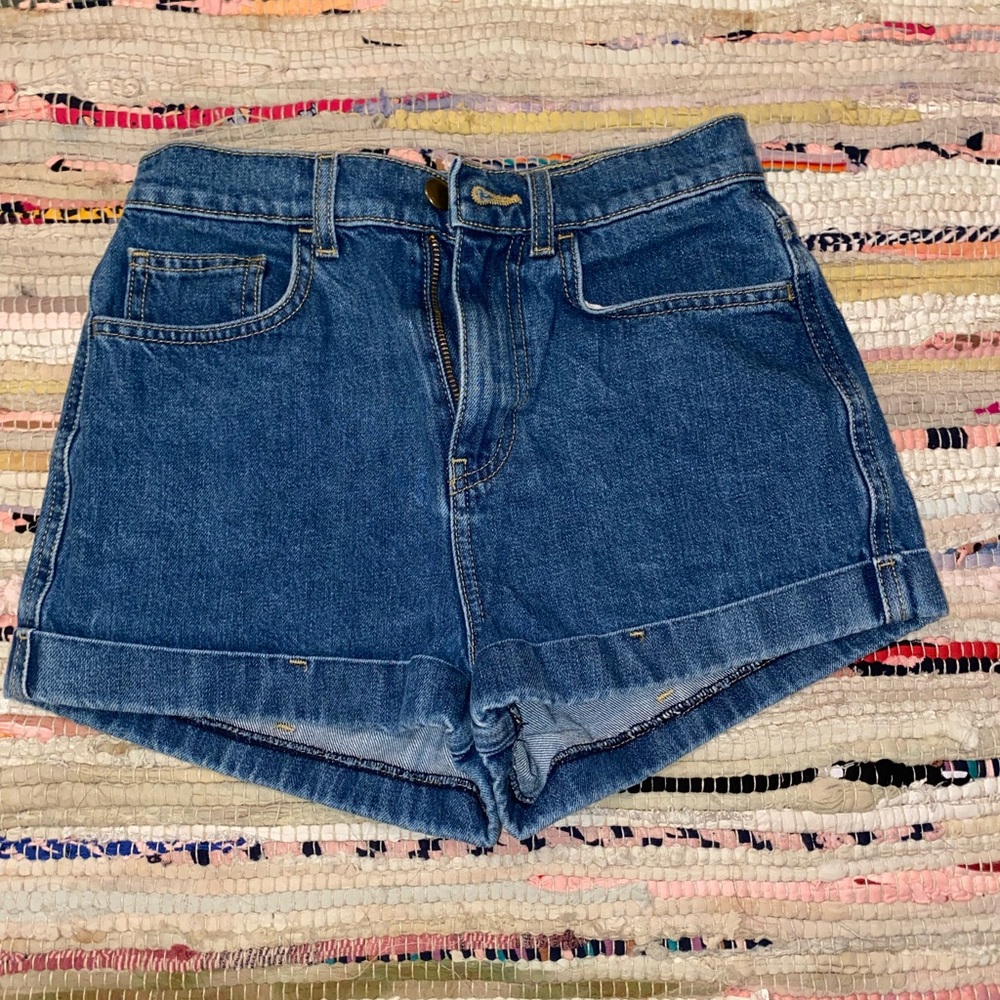 American Apparel Dark Wash Denim Shorts